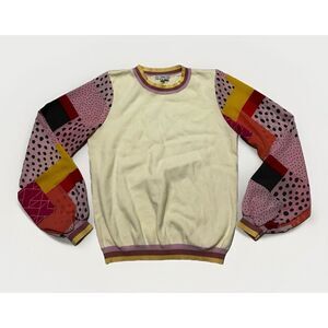 Fate Mock Neck Sweater  Pullover Sz M - Ivory /‎ Multicolor